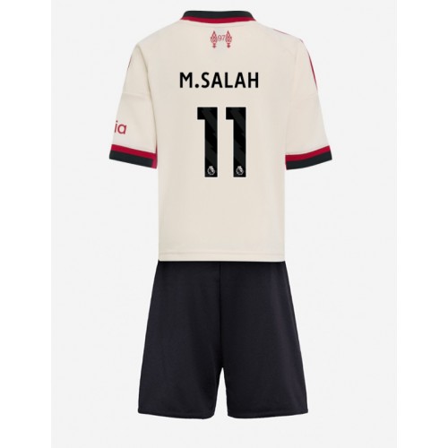 Stroje piłkarskie Liverpool Mohamed Salah #11 Koszulka Wyjazdowej dla dzieci 2025-26 Krótki Rękaw (+ szorty)